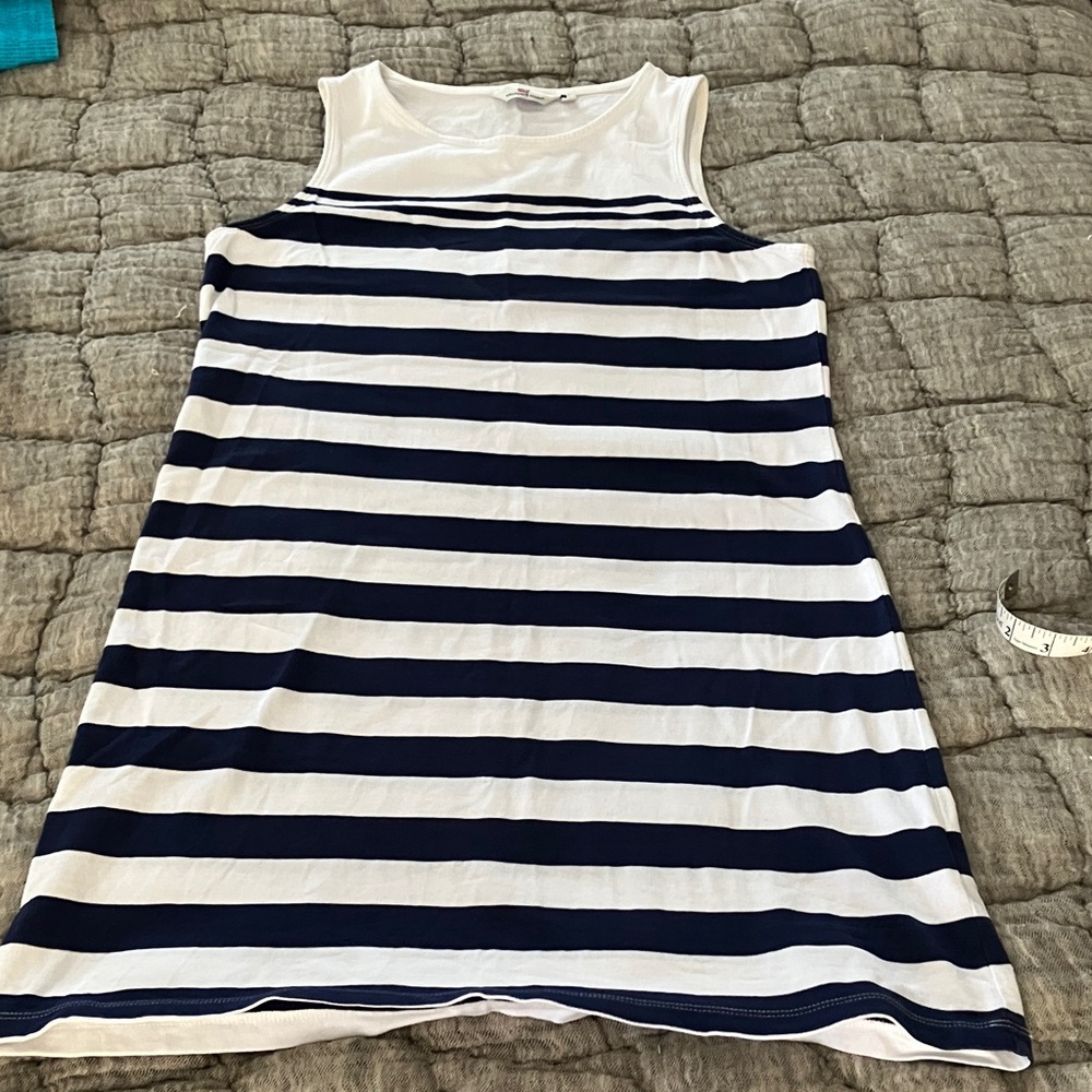 Navy and White Striped Dress